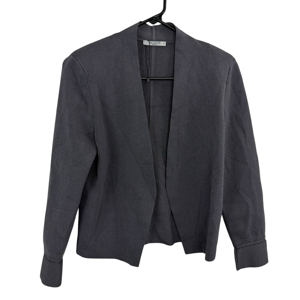 MM.LaFleur Jacket Womens Medium Gray Sant Ambroeus Knit Blazer Open Front